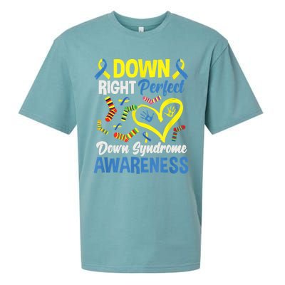 Down Right Perfect Down Syndrome Awareness Sueded Cloud Jersey T-Shirt