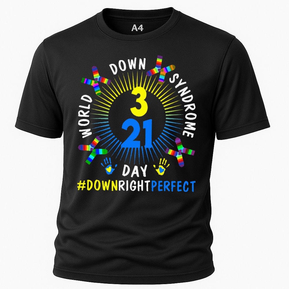 Down Right Perfect World Down Syndrome Awareness Day Socks Cooling Performance Crew T-Shirt