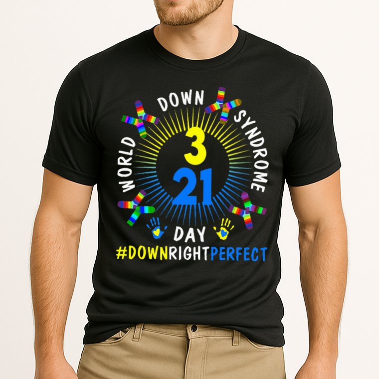 Down Right Perfect World Down Syndrome Awareness Day Socks Cooling Performance Crew T-Shirt