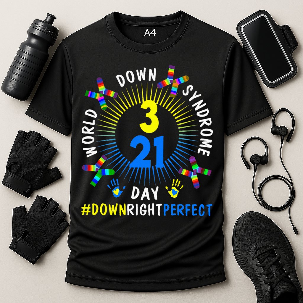 Down Right Perfect World Down Syndrome Awareness Day Socks Cooling Performance Crew T-Shirt