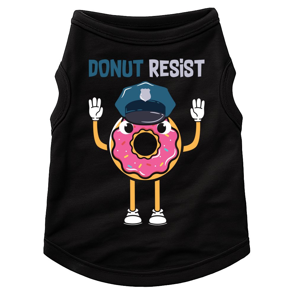 Donut Resist Police Officer Blue Line Donut Graphic Plus Size Shirt For Girl Boy Doggie Tank