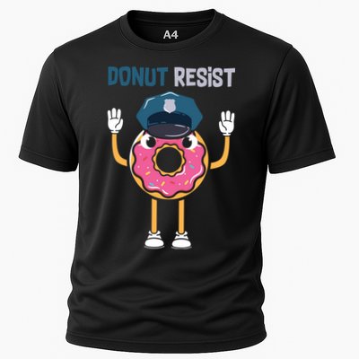 Donut Resist Police Officer Blue Line Donut Graphic Plus Size Shirt For Girl Boy Performance Shirt