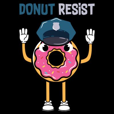 Donut Resist Police Officer Blue Line Donut Graphic Plus Size Shirt For Girl Boy T-Shirt
