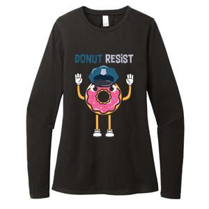 Donut Resist Police Officer Blue Line Donut Graphic Plus Size Shirt For Girl Boy Womens CVC Long Sleeve Shirt