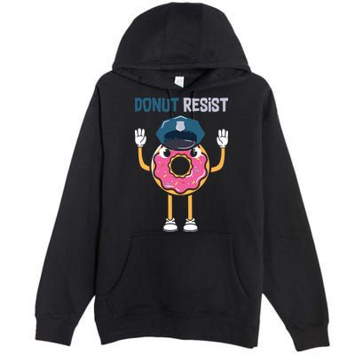 Donut Resist Police Officer Blue Line Donut Graphic Plus Size Shirt For Girl Boy Premium Pullover Hoodie