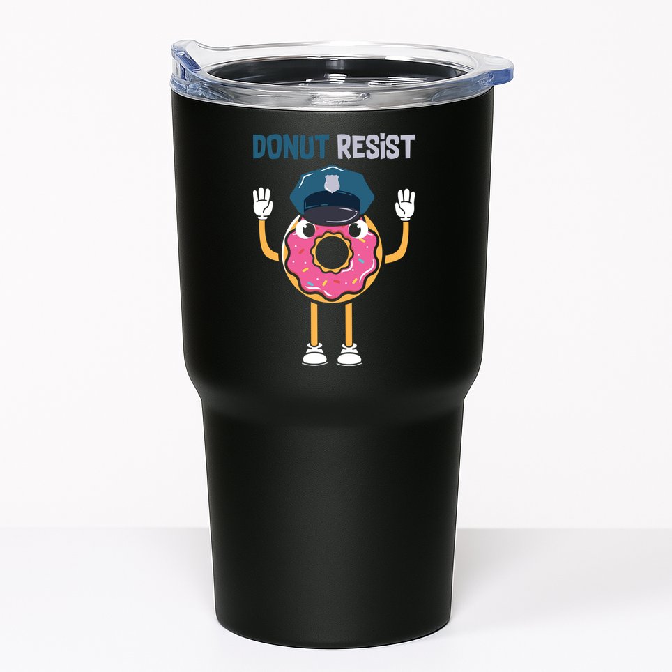Donut Resist Police Officer Blue Line Donut Graphic Plus Size Shirt For Girl Boy Tumbler