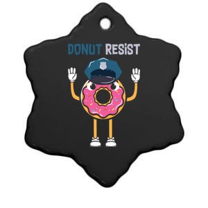 Donut Resist Police Officer Blue Line Donut Graphic Plus Size Shirt For Girl Boy Ceramic Star Ornament