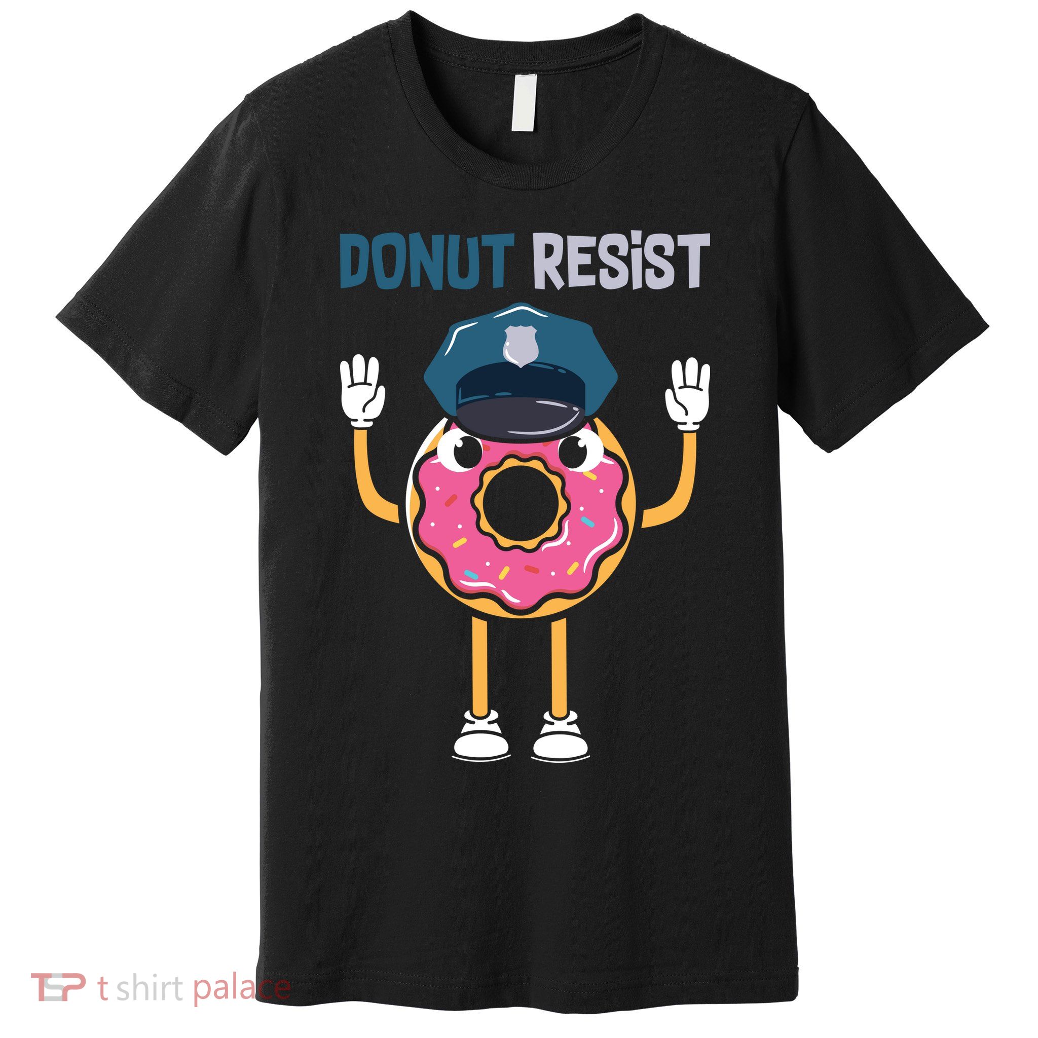 Donut Resist Police Officer Blue Line Donut Graphic Plus Size Shirt For Girl Boy Premium T-Shirt