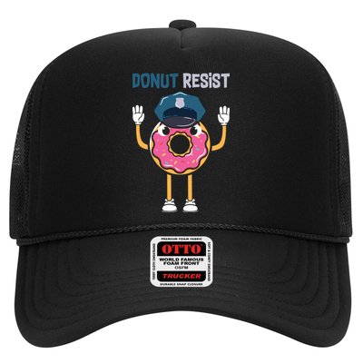 Donut Resist Police Officer Blue Line Donut Graphic Plus Size Shirt For Girl Boy Trucker Hat