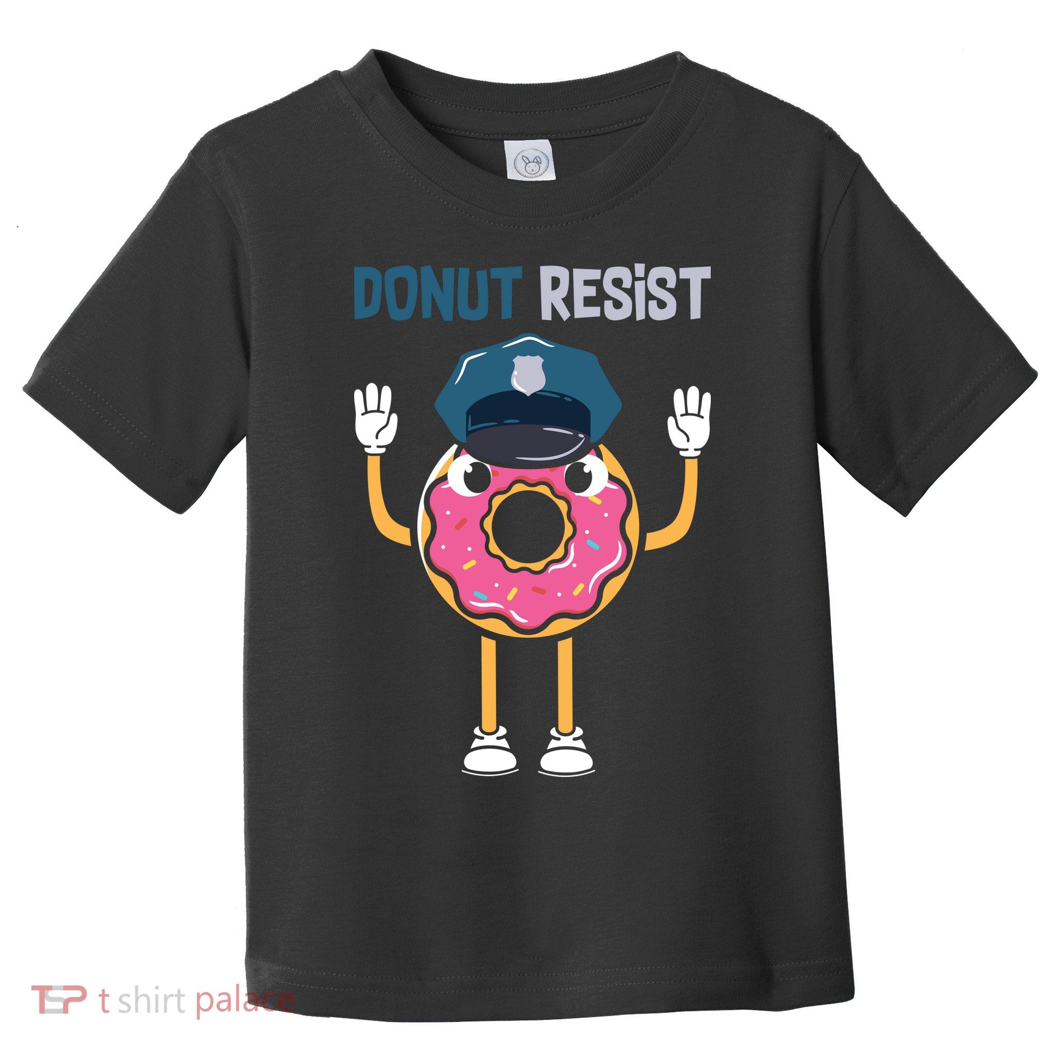 Donut Resist Police Officer Blue Line Donut Graphic Plus Size Shirt For Girl Boy Toddler T-Shirt