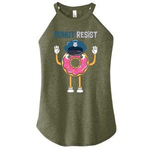 Donut Resist Police Officer Blue Line Donut Graphic Plus Size Shirt For Girl Boy Women's Perfect Tri Rocker Tank