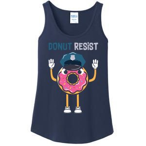 Donut Resist Police Officer Blue Line Donut Graphic Plus Size Shirt For Girl Boy Ladies Essential Tank