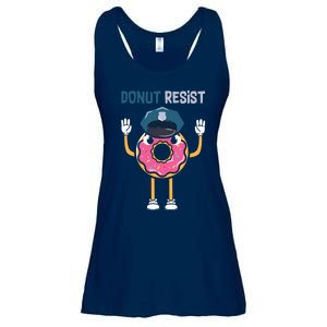 Donut Resist Police Officer Blue Line Donut Graphic Plus Size Shirt For Girl Boy Ladies Essential Flowy Tank