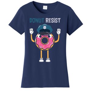 Donut Resist Police Officer Blue Line Donut Graphic Plus Size Shirt For Girl Boy Women's T-Shirt