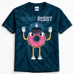 Donut Resist Police Officer Blue Line Donut Graphic Plus Size Shirt For Girl Boy Kids Tie-Dye T-Shirt