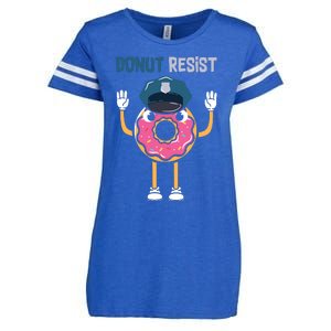 Donut Resist Police Officer Blue Line Donut Graphic Plus Size Shirt For Girl Boy Enza Ladies Jersey Football T-Shirt