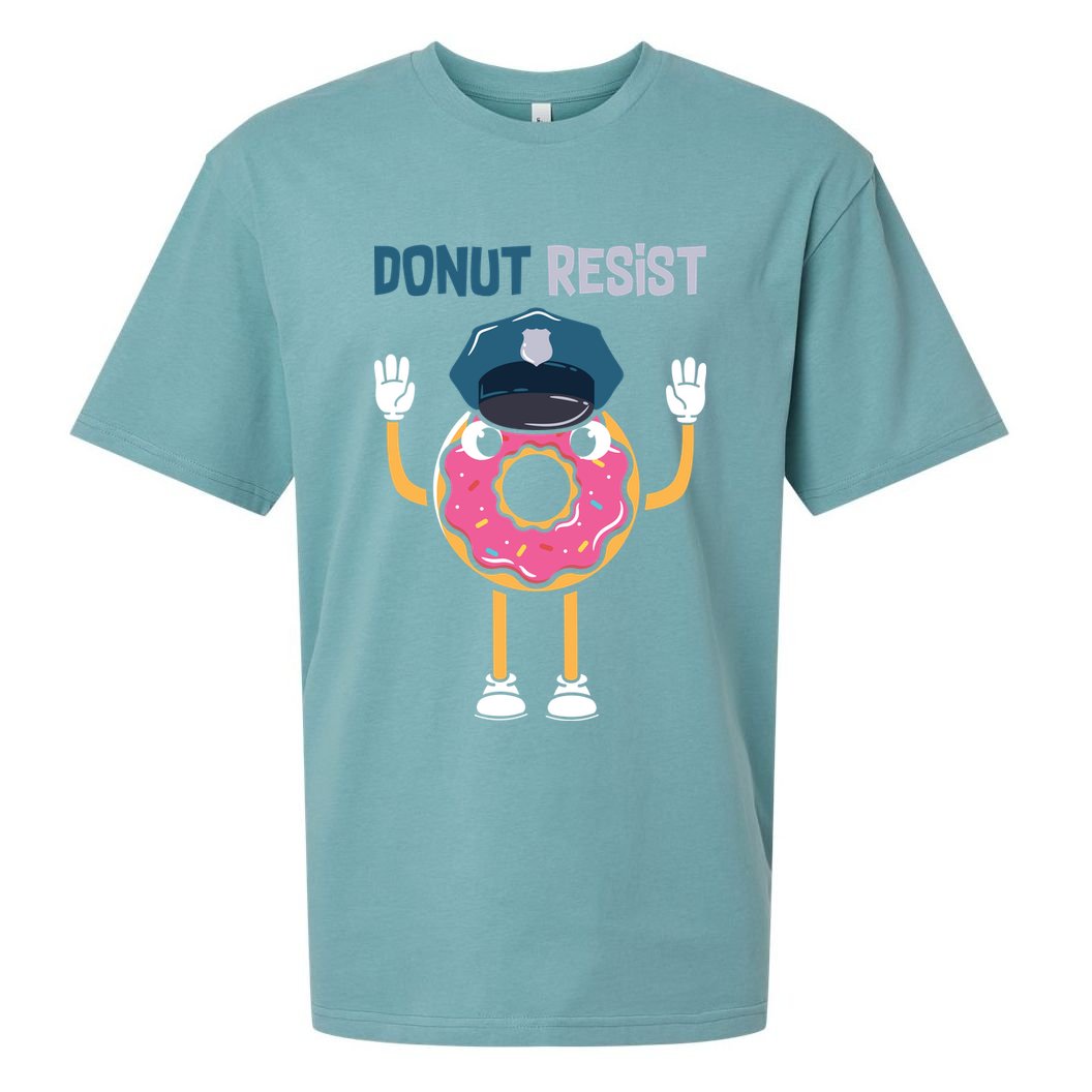 Donut Resist Police Officer Blue Line Donut Graphic Plus Size Shirt For Girl Boy Sueded Cloud Jersey T-Shirt