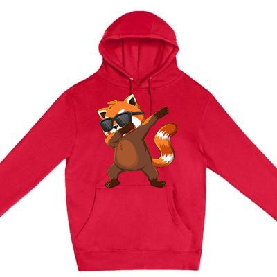 Dabbing Red Panda Wearing Sunglasses Dab Dance Premium Pullover Hoodie