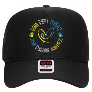 Down Right Perfect Down Syndrome Awareness High Crown Mesh Back Trucker Hat