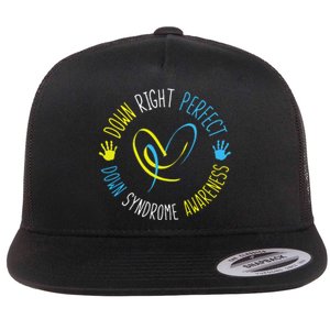 Down Right Perfect Down Syndrome Awareness Flat Bill Trucker Hat