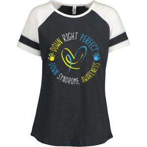 Down Right Perfect Down Syndrome Awareness Enza Ladies Jersey Colorblock Tee