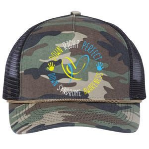 Down Right Perfect Down Syndrome Awareness Retro Rope Trucker Hat Cap