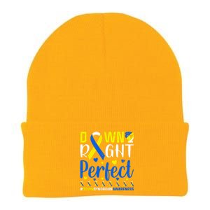 Down Right Perfect Down Syndrome Awareness Day Gift Knit Cap Winter Beanie