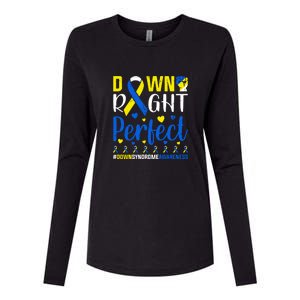 Down Right Perfect Down Syndrome Awareness Day Gift Womens Cotton Relaxed Long Sleeve T-Shirt