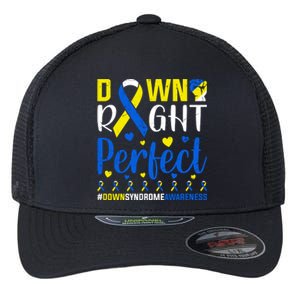 Down Right Perfect Down Syndrome Awareness Day Gift Flexfit Unipanel Trucker Cap