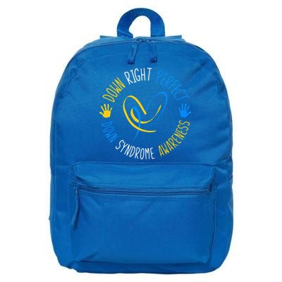 down right perfect down syndrome awareness 16 in Basic Backpack
