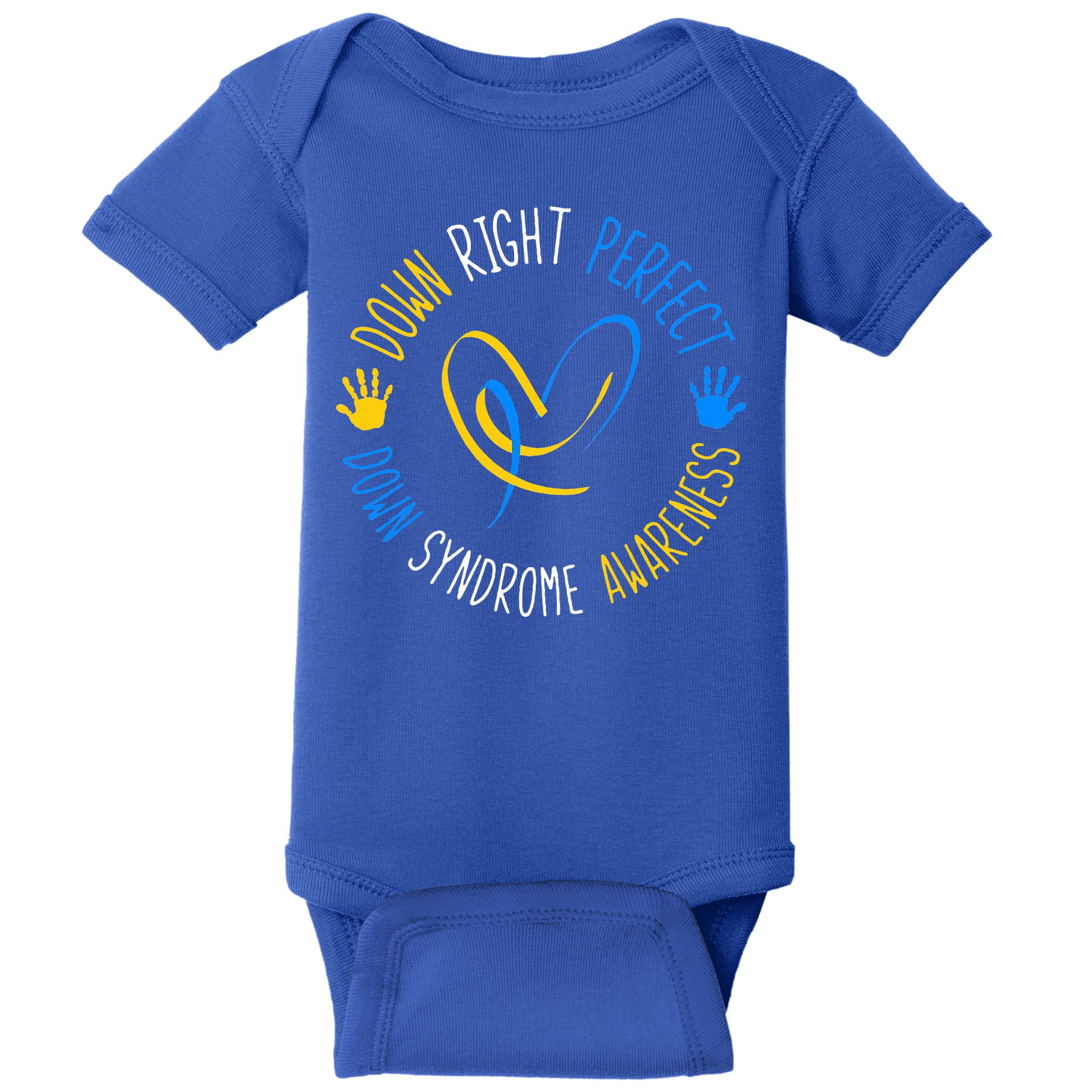 down right perfect down syndrome awareness Baby Bodysuit