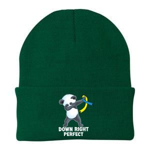 Down Right Perfect Dabbing Panda Down Syndrome Awareness Gift Knit Cap Winter Beanie