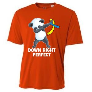 Down Right Perfect Dabbing Panda Down Syndrome Awareness Gift Cooling Performance Crew T-Shirt