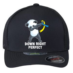 Down Right Perfect Dabbing Panda Down Syndrome Awareness Gift Flexfit Unipanel Trucker Cap