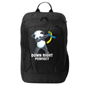 Down Right Perfect Dabbing Panda Down Syndrome Awareness Gift City Backpack