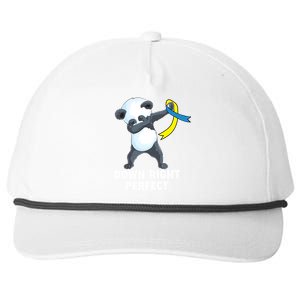 Down Right Perfect Dabbing Panda Down Syndrome Awareness Gift Snapback Five-Panel Rope Hat