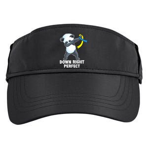 Down Right Perfect Dabbing Panda Down Syndrome Awareness Gift Adult Drive Performance Visor