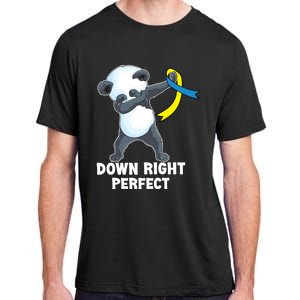 Down Right Perfect Dabbing Panda Down Syndrome Awareness Gift Adult ChromaSoft Performance T-Shirt