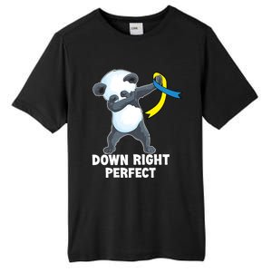 Down Right Perfect Dabbing Panda Down Syndrome Awareness Gift Tall Fusion ChromaSoft Performance T-Shirt