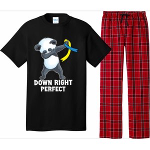 Down Right Perfect Dabbing Panda Down Syndrome Awareness Gift Pajama Set