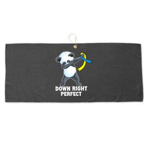 Down Right Perfect Dabbing Panda Down Syndrome Awareness Gift Large Microfiber Waffle Golf Towel