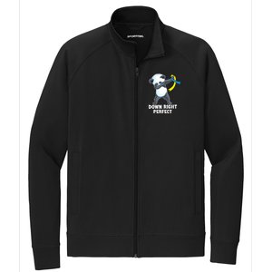 Down Right Perfect Dabbing Panda Down Syndrome Awareness Gift Stretch Full-Zip Cadet Jacket