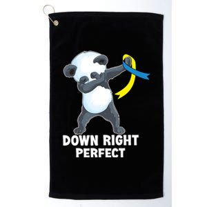 Down Right Perfect Dabbing Panda Down Syndrome Awareness Gift Platinum Collection Golf Towel