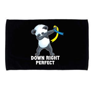 Down Right Perfect Dabbing Panda Down Syndrome Awareness Gift Microfiber Hand Towel