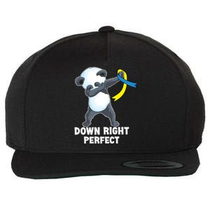 Down Right Perfect Dabbing Panda Down Syndrome Awareness Gift Wool Snapback Cap