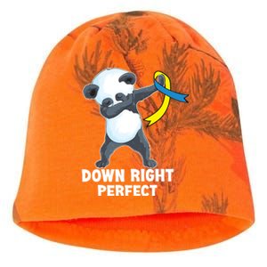 Down Right Perfect Dabbing Panda Down Syndrome Awareness Gift Kati - Camo Knit Beanie