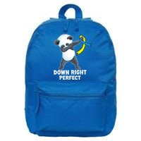 Down Right Perfect Dabbing Panda Down Syndrome Awareness Gift 16 in Basic Backpack