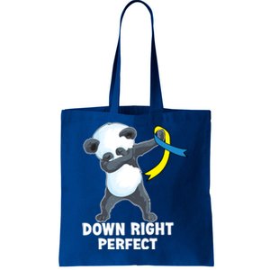 Down Right Perfect Dabbing Panda Down Syndrome Awareness Gift Tote Bag