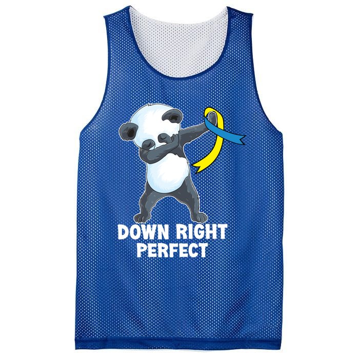 Down Right Perfect Dabbing Panda Down Syndrome Awareness Gift Mesh Reversible Basketball Jersey Tank