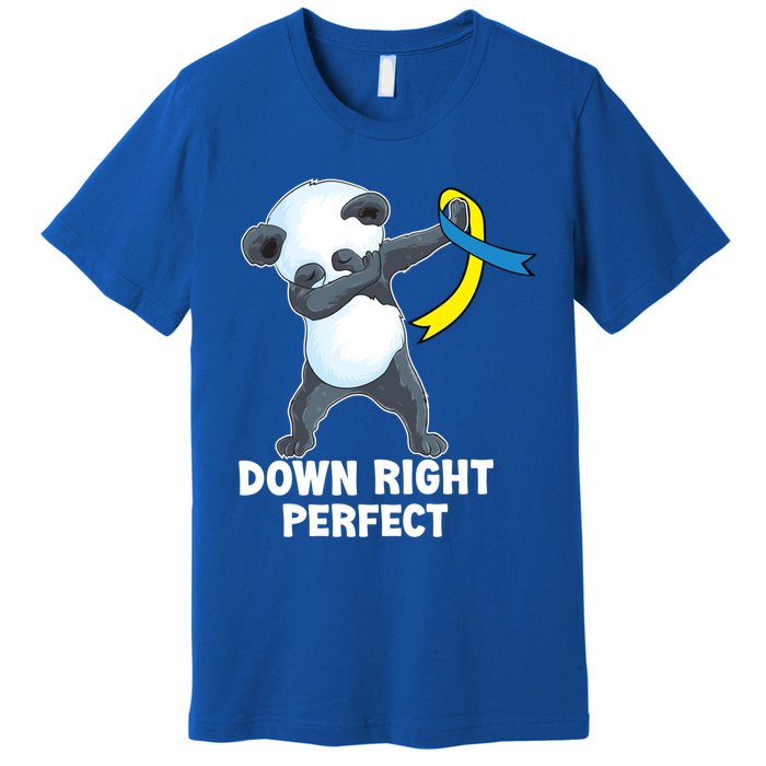 Down Right Perfect Dabbing Panda Down Syndrome Awareness Gift Premium T-Shirt